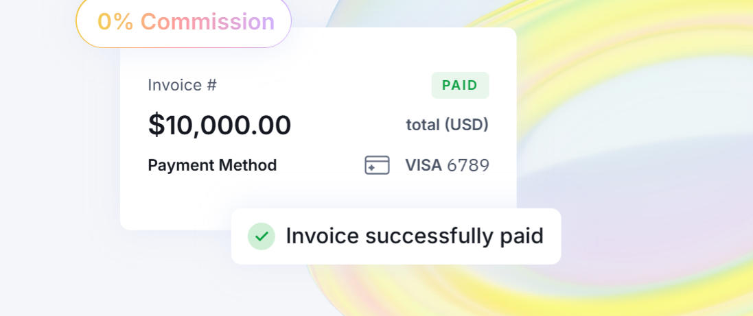 Commission-free invoicing interface