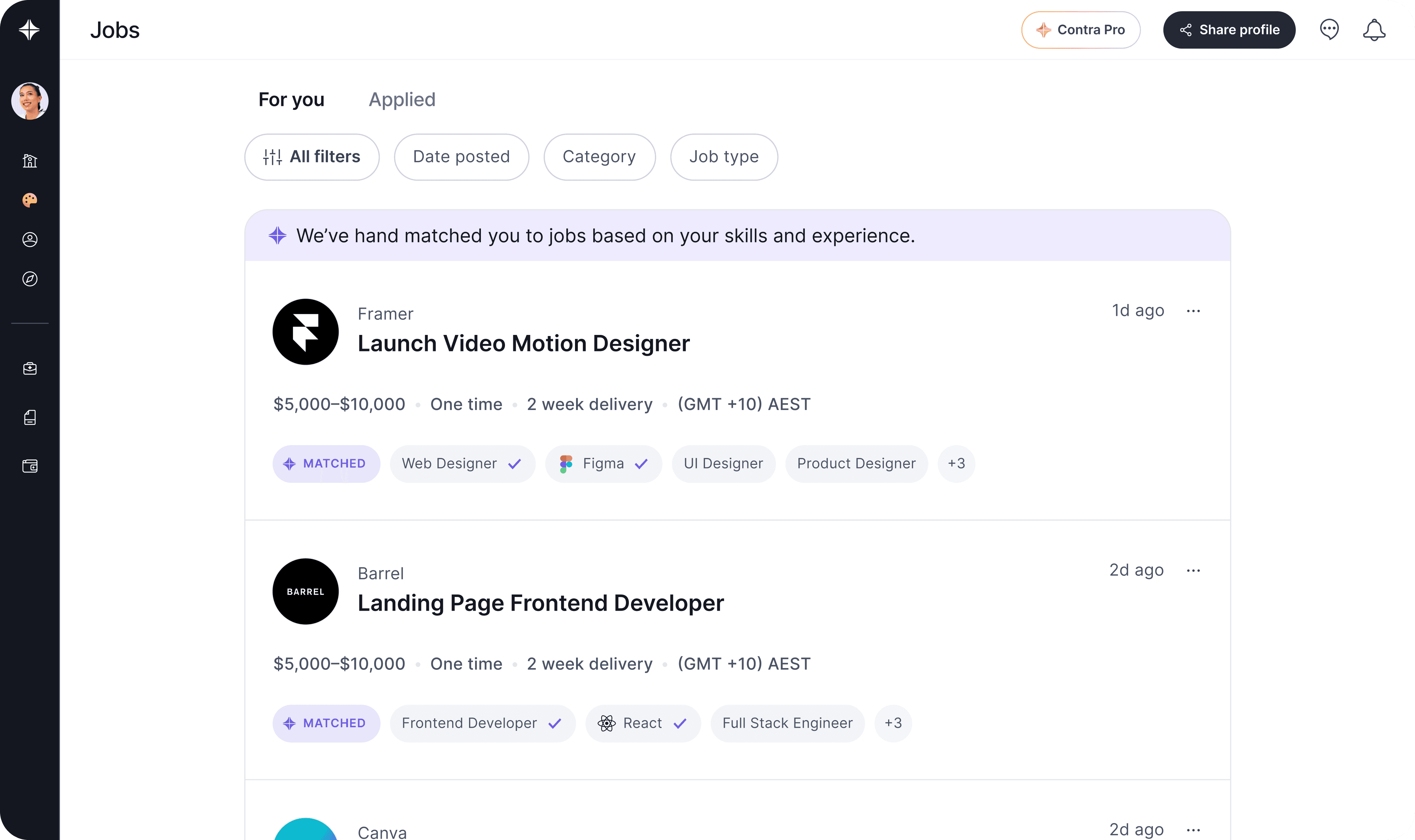 Freelance project management dashboard